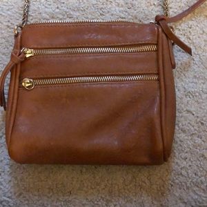 Brown faux leather bag